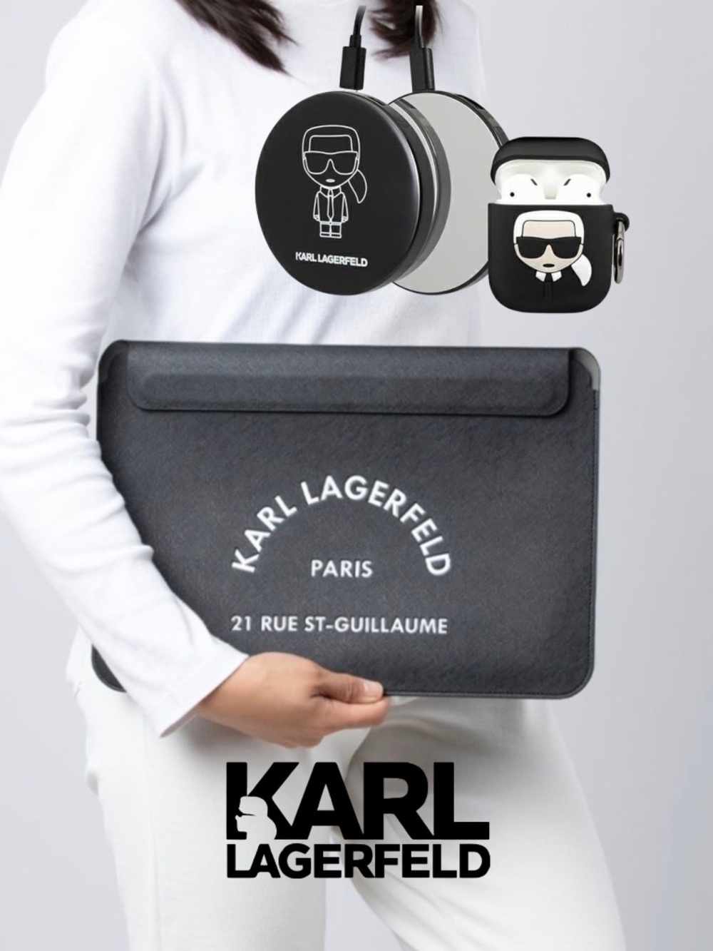 Karl Lagerfeld Tablet Sleeve & Power Bank Charger Bundle